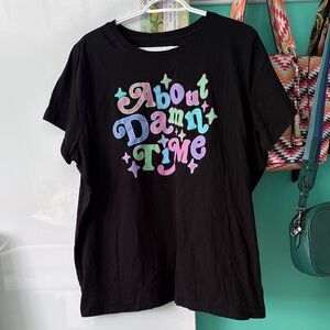 NWOT Torrid Lizzo Black Graphic T-Shirt with Colorful Text